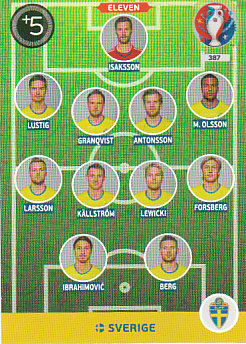 Eleven Sweden Panini UEFA EURO 2016 #387